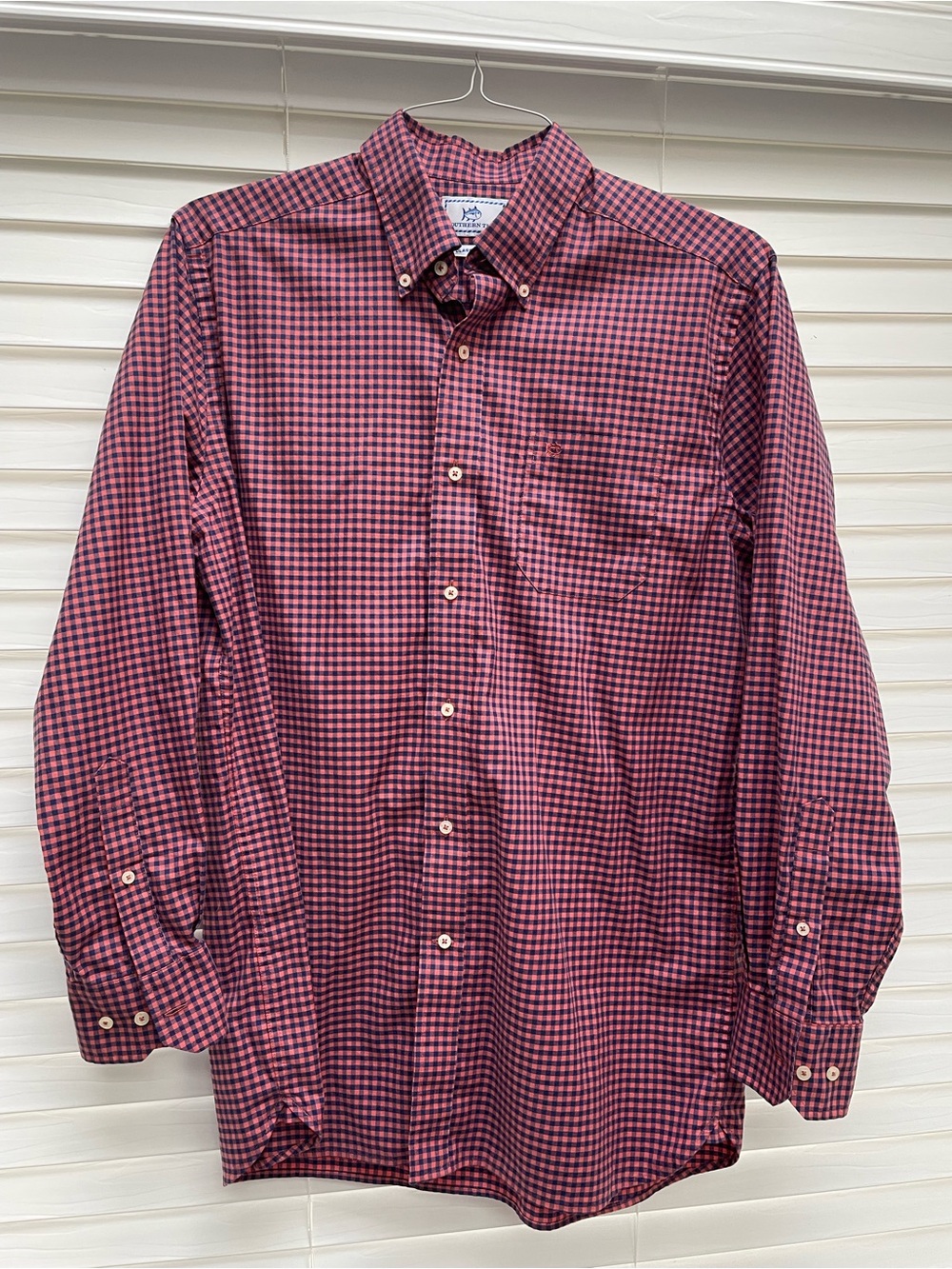 Southern Tide Button Down Shirt Size Medium Classic Fit Red & Blue Gingham
